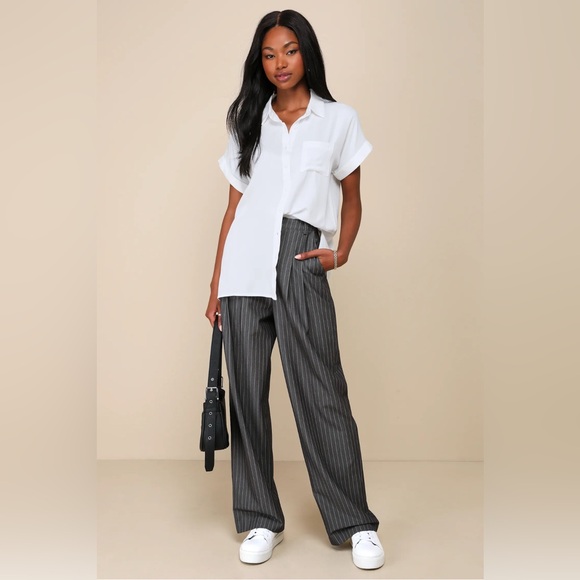 Lulus Tops - Lulu’s White Button-Up Top